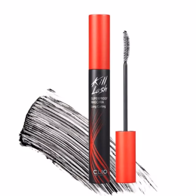 Clio Kill Lash Superproof Mascara: Đầu cọ mảnh giúp tơi mi, tạo vẻ đẹp trong trẻo, tự nhiên. Giá tham khảo: 185.000 đồng