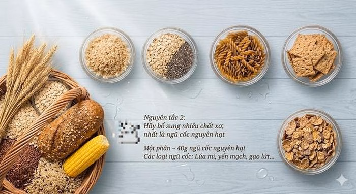 Thay thế tinh bột tinh chế bằng ngũ cốc nguyên hạt để cải thiện hệ tiêu hóa.